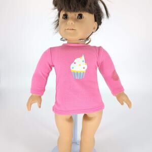 Unbranded Pink Long Sleeve Crewneck Cupcake Doll Shirt Top for 18" Dolls - FAIR